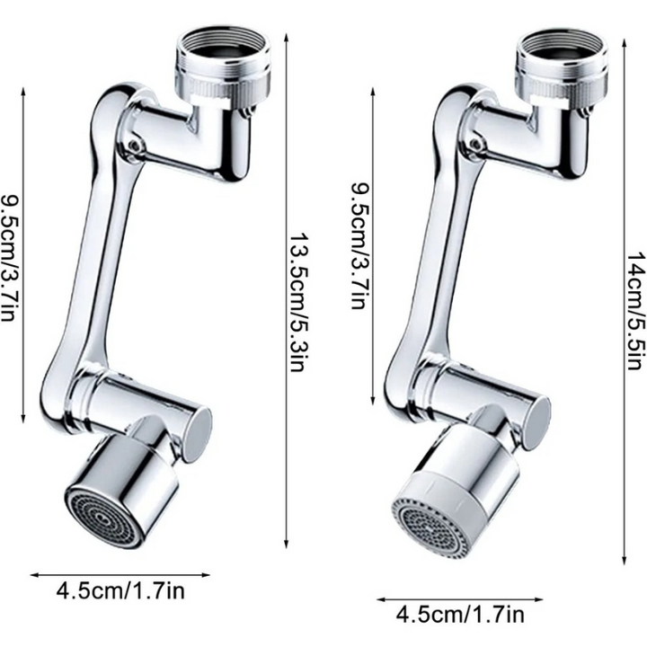 Extension de robinet Aérateur rotatif 1080 ° en acier inoxydable