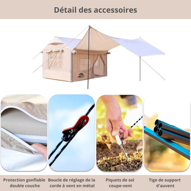 Tente gonflable luxe pour camping