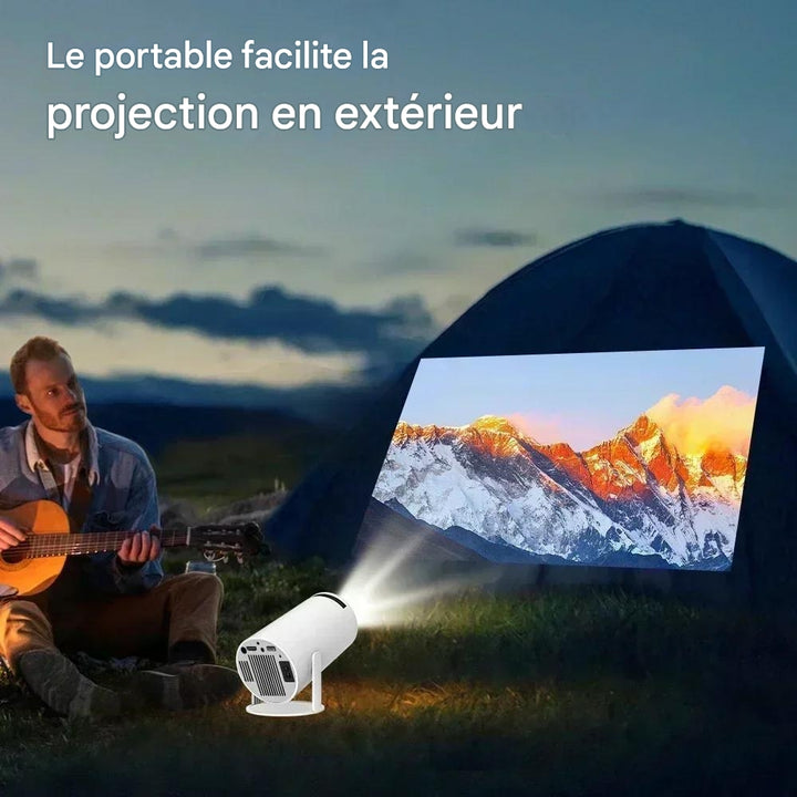 Mini projecteur 4K avec boitier Android & hauts-parleurs intégrés, connection wifi