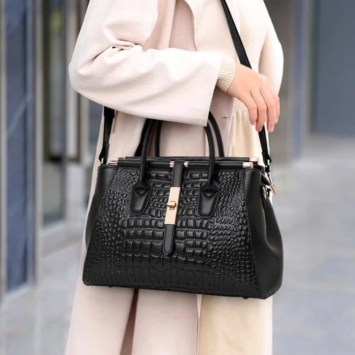 Grand sac à main de mode en cuir luxe noir