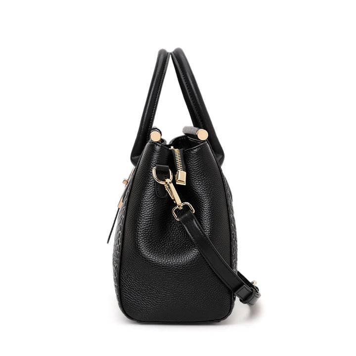 Grand sac à main de mode en cuir luxe noir