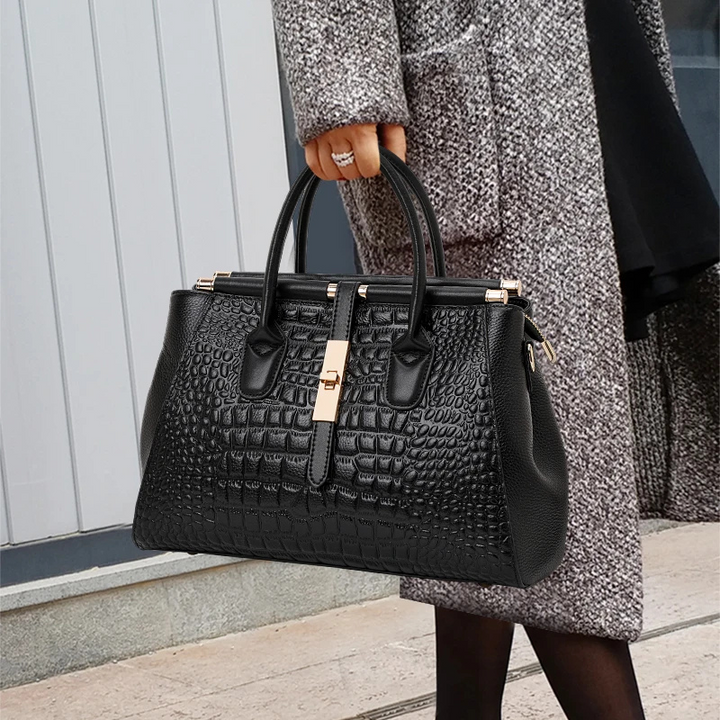 Grand sac à main de mode en cuir luxe noir