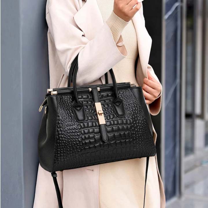 Grand sac à main de mode en cuir luxe noir