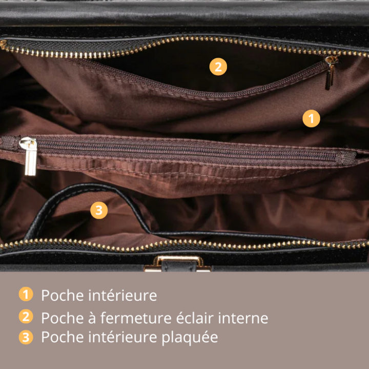 Grand sac à main de mode en cuir luxe noir